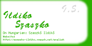 ildiko szaszko business card