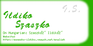 ildiko szaszko business card